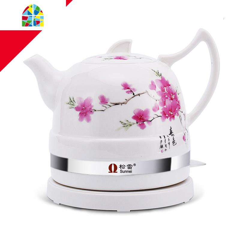 松雷SL-510B手动版陶瓷电水壶景德镇家用烧水自动断电开水电茶壶 FENGHOU SL-510B金荷叶1.0L烧水壶