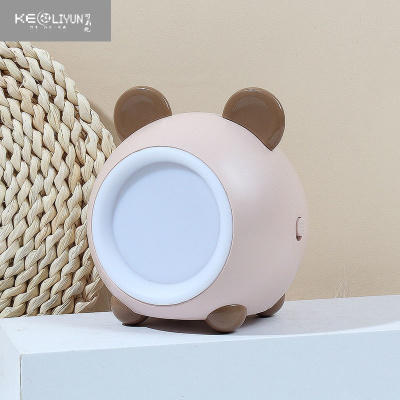 可莉允萌宠小夜灯LED三档变色调光儿童女生卧室床头灯温馨睡眠起夜喂奶XY010X调光夜灯/小熊棕色灯具