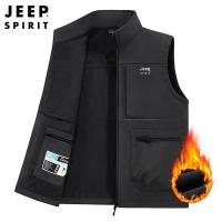 JEEPspirit马甲常规多口袋中青年加绒无袖坎肩外套新款男6301