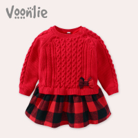 童装女宝宝春秋装红色百天连衣裙加绒公主裙婴儿周岁礼服