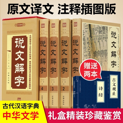 说文解字(全套四册)中国汉字源流 中国古代古汉语常用词典辞典 说文解字段玉裁注 汉子的故事 画说汉
