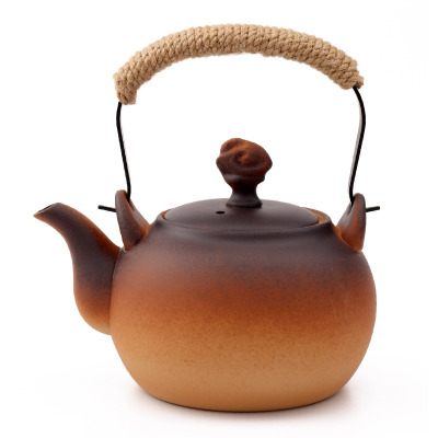 陶壶煮茶壶泡茶提梁围炉电陶炉专用单壶 祥云竹把提梁壶[1280毫升]