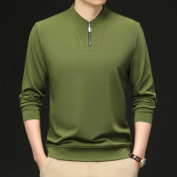 半拉链男士卫衣春季新款休闲纯色透气长袖立领打底衫男