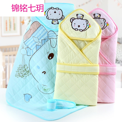 锦铭七玥新生儿抱被春夏季纯棉婴儿抱被厂家直销薄款被子盖毯婴童用品抱被