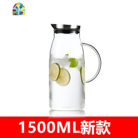 北欧式凉水壶冷热两用耐热可高温玻璃冷水壶热开水杯家用札壶 FENGHOU 1800ML新款+6只300ML直筒杯