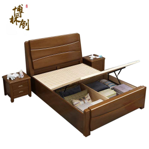 博林创 实木储物床 BL-1M 100*200cm 张