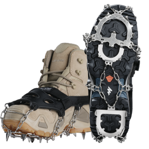 神火12齿冰爪防滑鞋套鞋钉户外登山攀岩装备防雨雪爬山防滑马蹄型冰雪爪