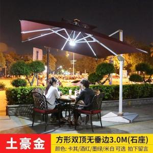 森美人户外伞遮阳伞庭院伞保安室外伞花园露台太阳能伞D带灯罗马伞