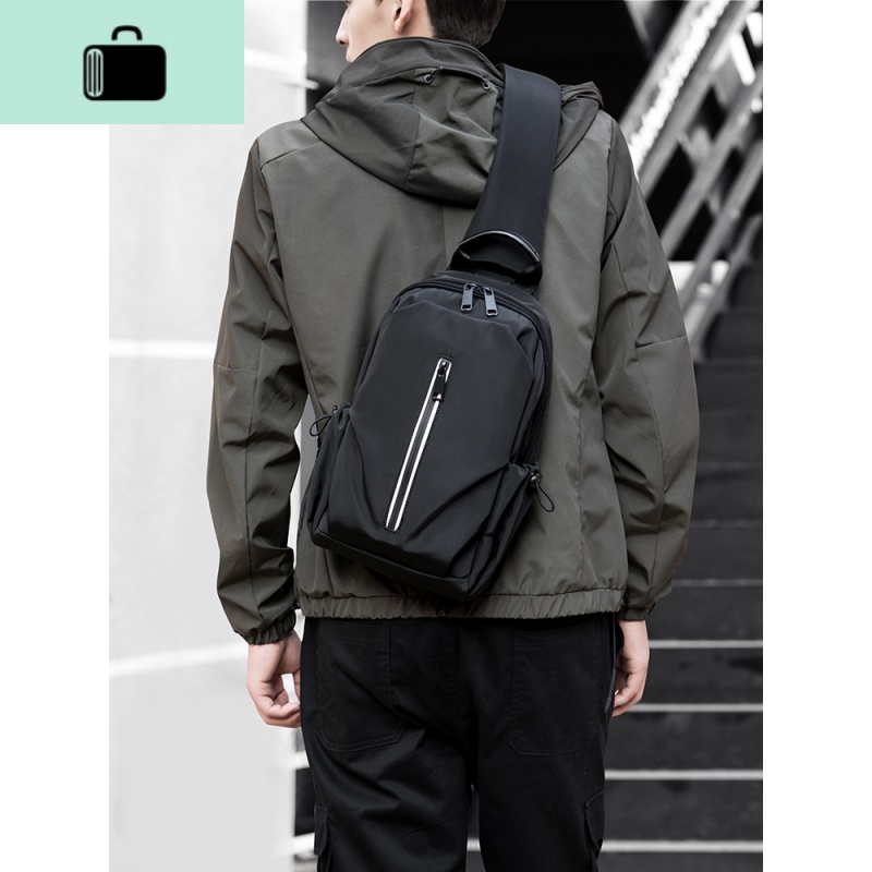 2020夏季新款男士胸包男斜挎包嘻哈潮牌单肩包休闲帆布男包小背包NEW LAKE男士腰包