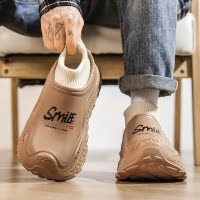 棉拖鞋男士秋冬季新款时尚印花居家户外保暖防水厚底情侣款雪地靴