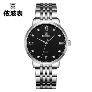 EBOHR依波表手表男女大师系列情侣表简约经典女表男表防水钢带商务风石英腕表节日送礼物