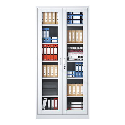 缑氏收纳柜财务档案柜资料柜加厚文件柜办公室带锁铁皮柜通玻柜六层