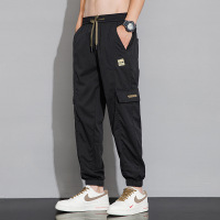 日系潮牌工装裤 男士宽松束脚裤 卡其色休闲长裤 男供应