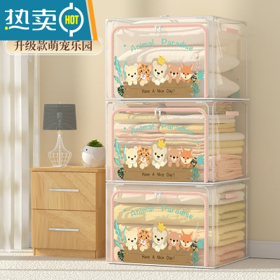 敬平衣服收纳袋子大容量 比抽真空压缩袋能装 棉被子衣物专用整理器 3个装-升级原创设计/透明可视[萌宠乐园] 72L(5