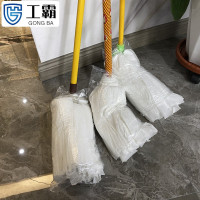 工霸(GONGBA)铁杆无纺布拖把 加长加粗吸水拖布墩布酒店物业地拖水拖 杆长1.2米