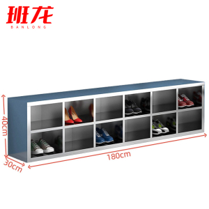 班龙不锈钢鞋柜单面12格双层个