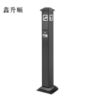 鑫升顺不锈钢垃圾桶烟蒂柱灭烟桶带烟灰缸室外电梯口立式黑色屋顶黑色四边固定