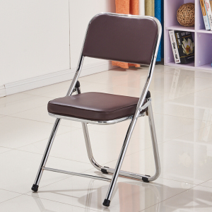 折叠椅子加厚款凳子靠背椅子家用折叠椅办公培训椅餐椅便携会议椅电脑椅黑色黑腿