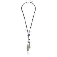 盖尔斯(GUESS)银色金属牛仔流苏Y形项链英寸可调节链女士时尚复古装饰项链
