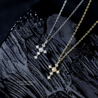 S925纯银十字架项链女挚爱轻奢气质锆石冷淡风吊坠锁骨链礼物批发送女朋友老婆情人节七夕生日礼物