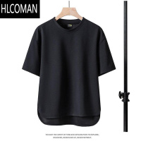 HLCOMAN短袖T恤男士休闲美式半袖上衣纯色圆领百搭宽松大码潮T