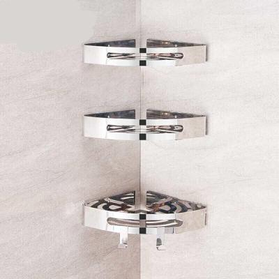 卫生间浴室304不锈钢置物架免打孔厕所淋浴房洗澡间壁挂三角架_75