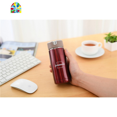 学生便携不锈钢真空保温杯小巧迷你泡茶随手杯男女防漏口袋水杯子 FENGHOU 金色310毫升