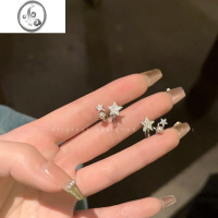 JiMi珍珠星星锆石耳钉女2023年新款潮小众设计感高级耳环气质百搭耳饰
