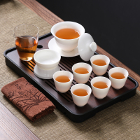 MULTIPOTENT整套茶具中国白羊脂玉陶瓷功夫茶具套组羊脂玉办公茶具简装