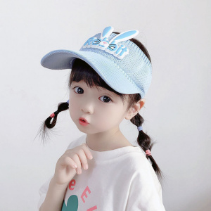 儿童防晒帽女夏季空顶防紫外线宝宝遮阳帽透气女童可爱太阳帽女款
