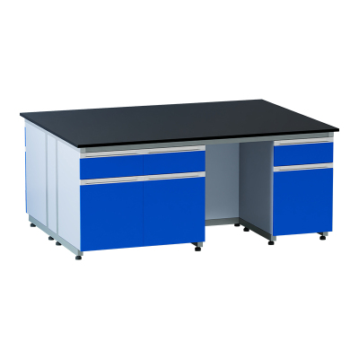 臻远 ZY5052107 实验室 工作台化验室操作台化验桌 钢木深蓝2米中央台