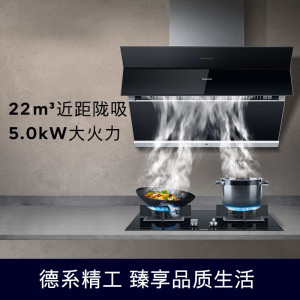 西门子LS99EN965W 抽油烟机22m/min侧吸油烟 自清洁烟机蒸饭柜