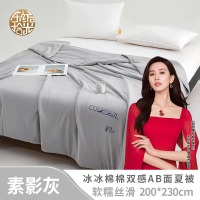 东纺拾光冰冰棉棉双感AB面夏被200*230cm 素影灰 (单位;条)DF3006
