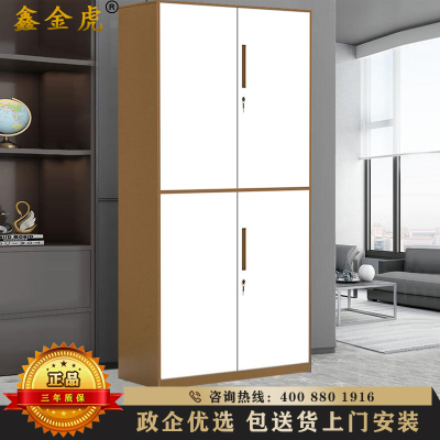 鑫金虎 文件柜办公柜钢制铁皮柜资料柜档案柜储物拆装通双节文件柜