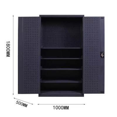 迅迈 [黑色]工具柜+背网 重型工具柜 加厚移动收纳工具车 汽修工厂车间铁皮五金工具柜子推车
