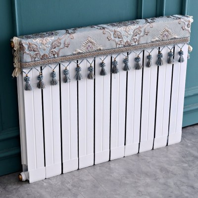 欧式暖气片罩装饰罩子布艺防尘套老式遮挡盖布遮挡帘保护套卫生 爱尔兰蓝色 长度60cm*厚度10cm*高度(含穗)20cm