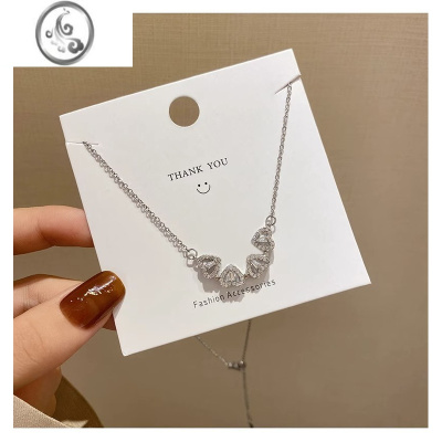 JiMi一款多戴满钻可展开四叶草项链女轻奢小众设计感潮流七夕节礼物女