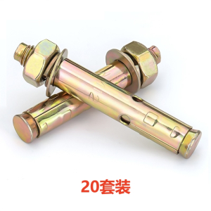 易企采 M16*100 20套装 彩锌膨胀螺丝螺栓外膨胀钉胀管