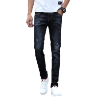 新款男装牛仔裤男式小脚裤潮休闲弹力修身裤男