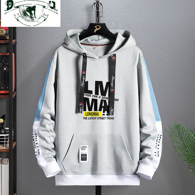 HLCOMAN男士卫衣2021新款春季潮流连帽青少年高中学生帽衫套头潮牌上衣服卫衣
