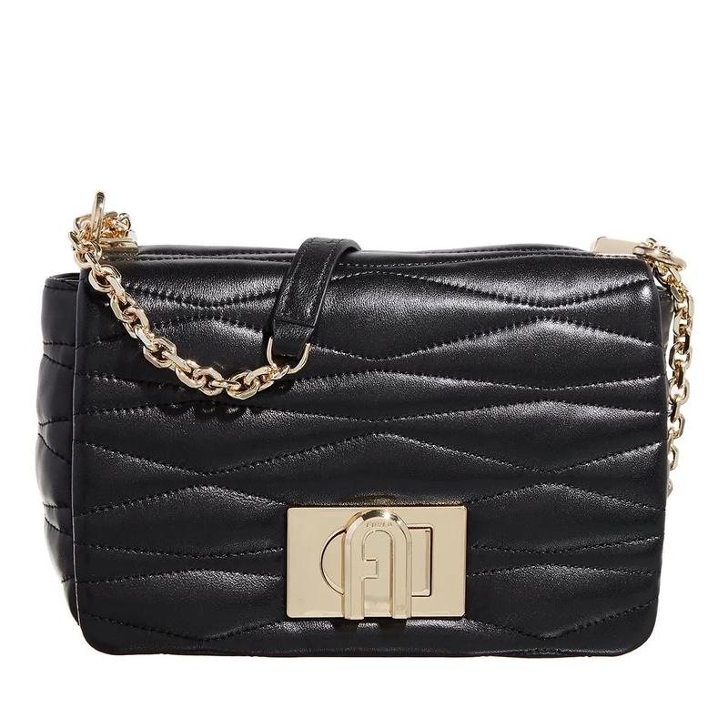 FURLA女士高质感皮革单肩包实用灰衬里金属细节日常通勤手提斜挎