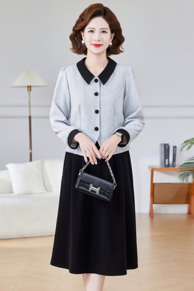 中老年装春秋新款套裙洋气妈妈装秋装裙子女40-60岁淑女中年女装
