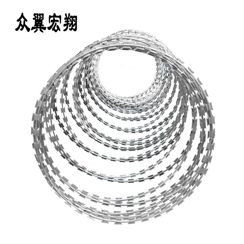 众翼宏翔 热镀锌刀片刺笼 刺丝滚笼 防爬刺 圈径50cm kg