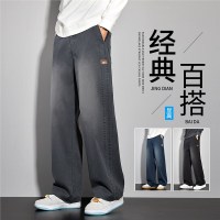 新款宽松直筒休闲裤男士秋冬时尚潮流青少年百搭阔腿直筒长裤