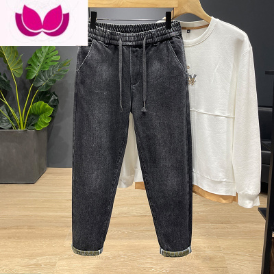 七斓牛仔裤男士潮牌宽松直筒2023新款夏季薄潮流哈伦休闲长裤子