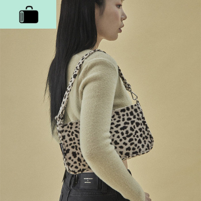豹纹复古包包女2020春季新款小众法棍包OL通勤百搭腋下包手拎包潮NEW LAKE 白色女士单肩包
