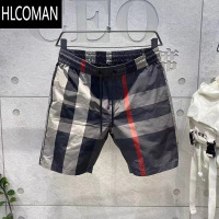 HLCOMAN运动短裤男2025新款夏季薄款速干格子潮牌高端休闲5五分裤男