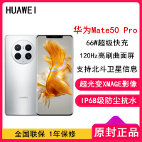 [全国联保]华为Mate50 Pro 8GB+256GB 冰霜银 66W快充 新骁龙8+芯 光变XMAGE影像 4G双卡 120Hz曲面屏 支持北斗卫星消息 全网通4G手机