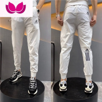 七斓夏季运动裤男薄款冰丝透气速干裤快手抖音网红潮牌修身小脚休闲裤