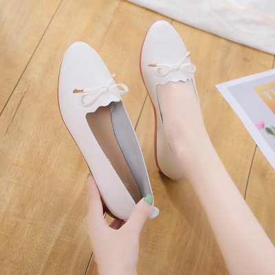 述雅软底2021春秋季新款鞋子一脚蹬平底鞋浅口单鞋女夏季豆豆鞋潮